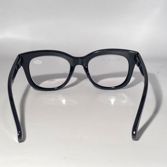 1142 Mona Reading Glasses 2.50 Sq Eyeglasses Black Frames Readers NWT - Picture 5 of 9